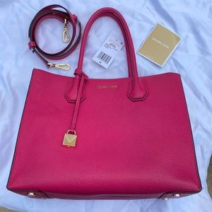 Mercer Kors Studio LG Conv Tote Leather Ultra Pink Micheal Kors
